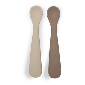 Set van 2 soepele lepeltjes silicone Natural Shades 