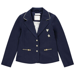 Blazer en molleton à motifs brodés et poches zippées 