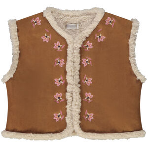 Gilet sans manches en suédine et sherpa pour fille 