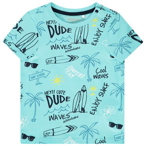 T-shirt met korte mouwen en fantasieprint voor baby