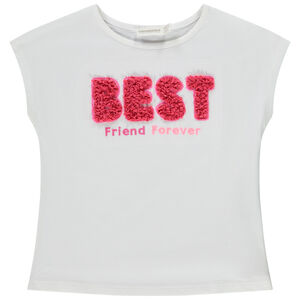 T-shirt met korte mouwen met borduurwerk en 3D-blaadjes voor meisjes 