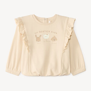 Sweat bouffant voor meisjes met flounces van fleece 