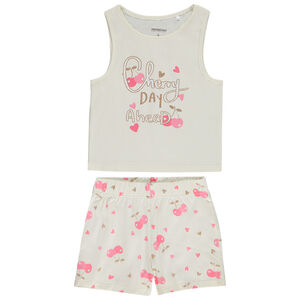 Korte pyjama set van 2 stukken met kersenmotief meisjes 