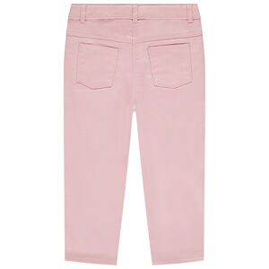 Effen twill broek met zakken meisjes 