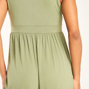 Robe sans manches moulante unie à nouer pour femme enceinte 