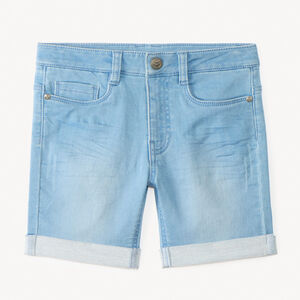 Jeans bermuda met omslag voor jongens 