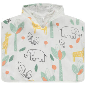 Badcape met capuchon in jungleprint voor babyjongen 