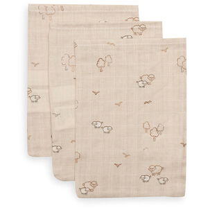 Gant de toilette gaze de coton Woolly 3 pièces  