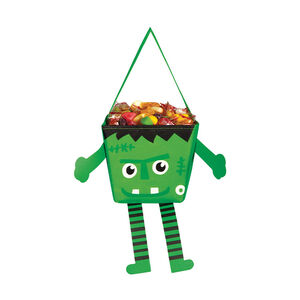 Sac porte-bonbons Monstre de Frankenstein avec bras et jambes vert 