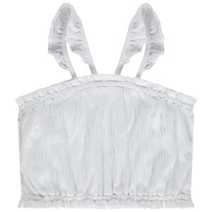 Crop top smocké à bretelles volantées fille 