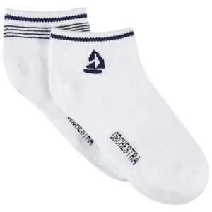 Set van 2 paar korte sokken met motief en strepen in jacquard 