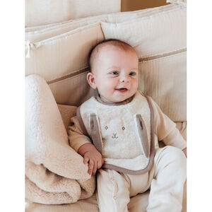 Bavoir velcro -Large - Crème/Rabbit 