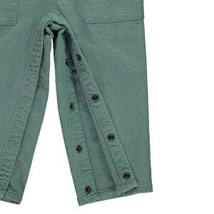 Lange effen salopette met zakken voor baby jongen 