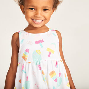 Robe sans manches imprimé fantaisie pour bébé fille 
