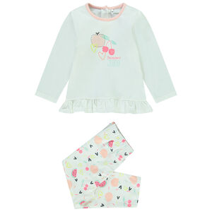 Pyjama 2 pièces t-shirt + pantalon pour bébé fille 