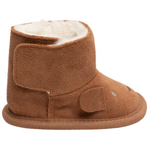 Bottes fourrées à scratch avec oreilles en relief pour bébé garçon 