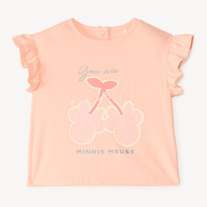 T-shirt met korte mouwen met volant Minnie Disney voor meisjesbaby's 