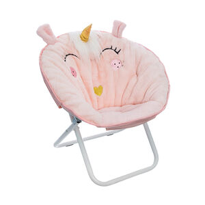 Opklapbare stoffen fauteuil Eenhoorn – Roze 