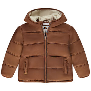 Donsjas met kap gevoerd met microfleece voor jongen 