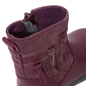 Bottines en cuir à paillettes et franges fantaisie 