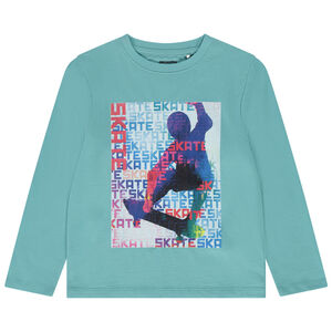 T-shirt lange mouwen fantasieprint voor jongen 