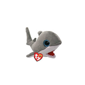 PETITES PELUCHES BEANIE BOOS SMALL - FINNEGAN LE REQUIN GRIS 
