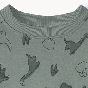 Sweatshirt in fleece met oversized pasvorm en dierenprint voor babyjongens 