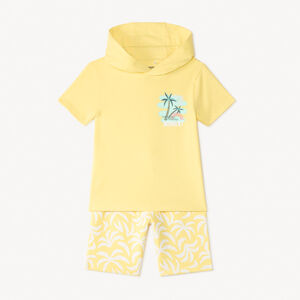 Set van 2 delen: T-shirt met capuchon + korte broek met fantasiedruk voor jongens 