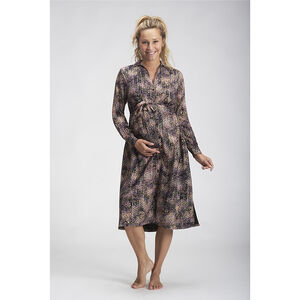 Robe chemise de grossesse en voile imprimé  