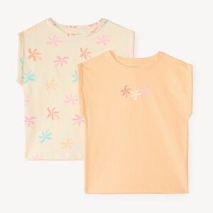 Set van 2 boxy t-shirts met korte mouwen voor meisjes 
