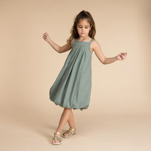 Meisjesjurk met schouderbandjes en ballon-effect 