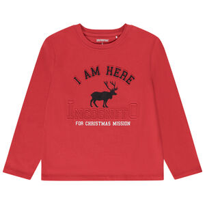 Langarm T-shirt in jersey met fantasiedruk voor jongen 