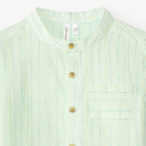 Chemise manches courtes à rayures et col mao pour bébé garçon 
