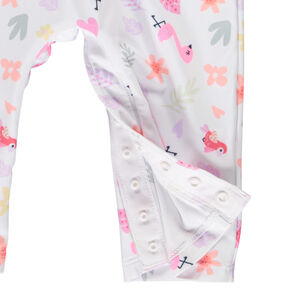Lange badcombinatie anti-UV met flamingoprint meisjes 