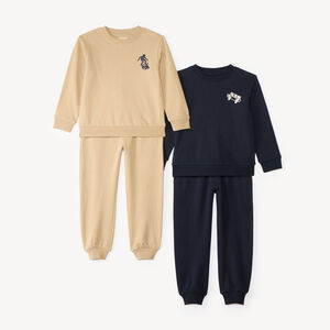 Lot de 2 ensembles de joggings molletonnés garçon 