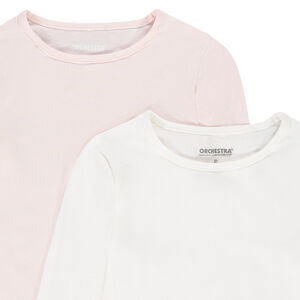 Lot de 2 maillots de corps unis à manches longues fille 