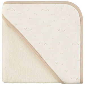 Kap met konijnprint badcape van badstof voor baby