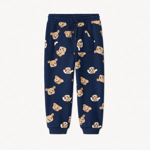 Pantalon de jogging imprimé chien + poche kangourou pour bébé garçon 
