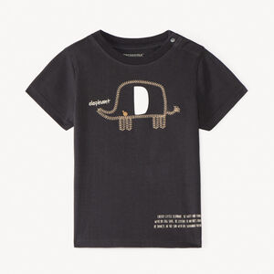 T-shirt manches courtes broderie éléphant pour bébé garçon 