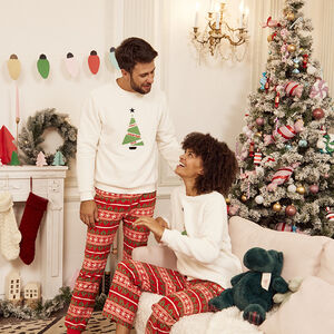 Set pyjama 2 pièces en polaire motif Noël pour homme 