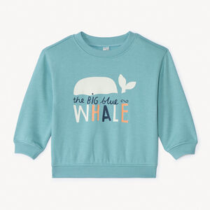 Oversized gebreid sweatshirt met print jongens. 