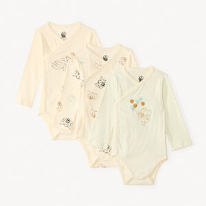 Set van 3 lange mouwen rompers Tom & Jerry Warner voor jongensbaby met verschillende opening afhankelijk van de leeftijd. 