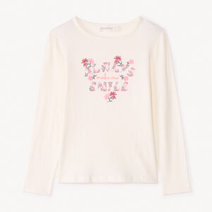 Lange mouw geborduurd T-shirt voor meisjes 