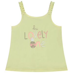 Débardeur uni avec print pailleté et 3D fantaisie pour bébé fille 