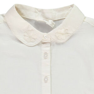 Lange mouwen blouse met geborduurd kraagje voor meisjes 