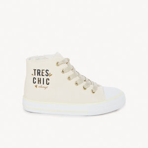 Hoge sneakers van stof met rits voor meisjes 