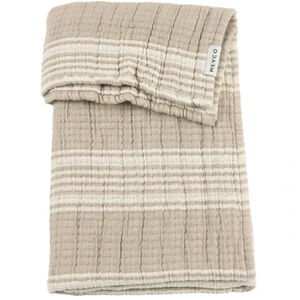 Couverture mousseline prélavée jaquard Stripe - Sand - 100x150 cm 
