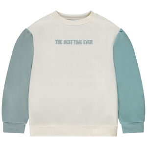 Sweat effet color block avec broderie fille 