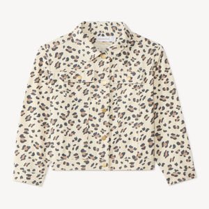Jeansjack met luipaardprint voor meisjes 
