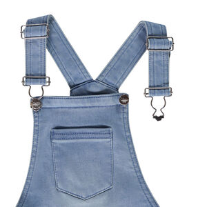 Salopette courte effet jean avec ceinture en broderie anglaise fille 